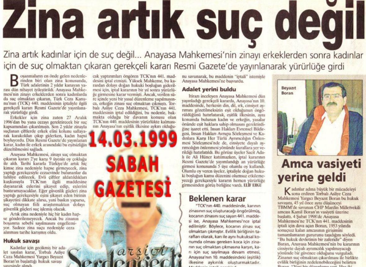 ZİNANIN SUÇ OLMAKTAN ÇIKARILMASI
